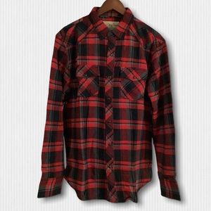 New Red Black Plaid Cotton Flannel Shirt XL